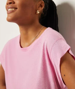 T-Shirt Aus Leinenmischgewebe HELLROSA 8 T-Shirt Aus Leinenmischgewebe HELLROSA -Etam Verkäufe 653987071 b