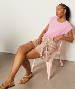 T-Shirt Aus Leinenmischgewebe HELLROSA 9 T-Shirt Aus Leinenmischgewebe HELLROSA -Etam Verkäufe 653987071 c