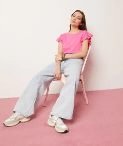 Weit Geschnittene Jeans, 100 % Baumwolle HIMMELBLAU -Etam Verkäufe 653987220 c