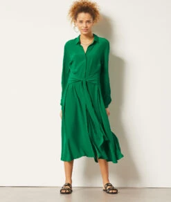 Langes Kleid Mit Bindegürtel SEEGRÜN -Etam Verkäufe 653989040 6