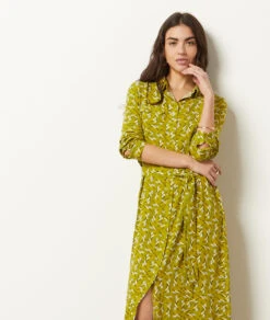 Langes Kleid Mit Bindegürtel GRÜN -Etam Verkäufe 653991533 6