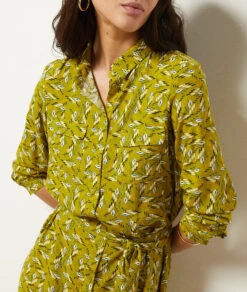 Langes Kleid Mit Bindegürtel GRÜN -Etam Verkäufe 653991533 b