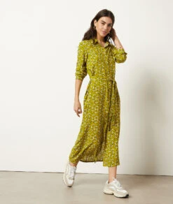 Langes Kleid Mit Bindegürtel GRÜN -Etam Verkäufe 653991533 c