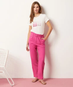 T-Shirt Mit Kurzen Ärmeln, 100 % Baumwolle ECRU 7 T-Shirt Mit Kurzen Ärmeln, 100 % Baumwolle ECRU -Etam Verkäufe 653994580 6