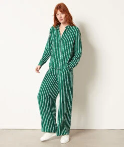 Gestreifte, Fließend Fallende Hose NILGRÜN 9 Gestreifte, Fließend Fallende Hose NILGRÜN -Etam Verkäufe 653994940 c