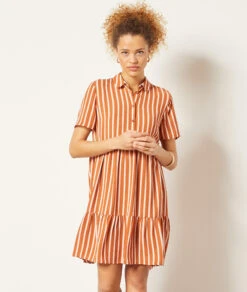 Gestreiftes Kleid ORANGE -Etam Verkäufe 653995061 6