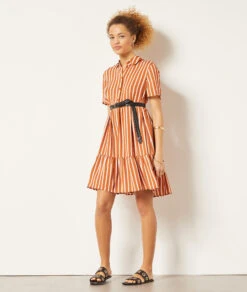 Gestreiftes Kleid ORANGE -Etam Verkäufe 653995061 c