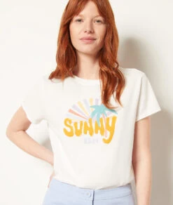 T-Shirt Mit Kurzen Ärmeln, 100 % Baumwolle SONNENGELB