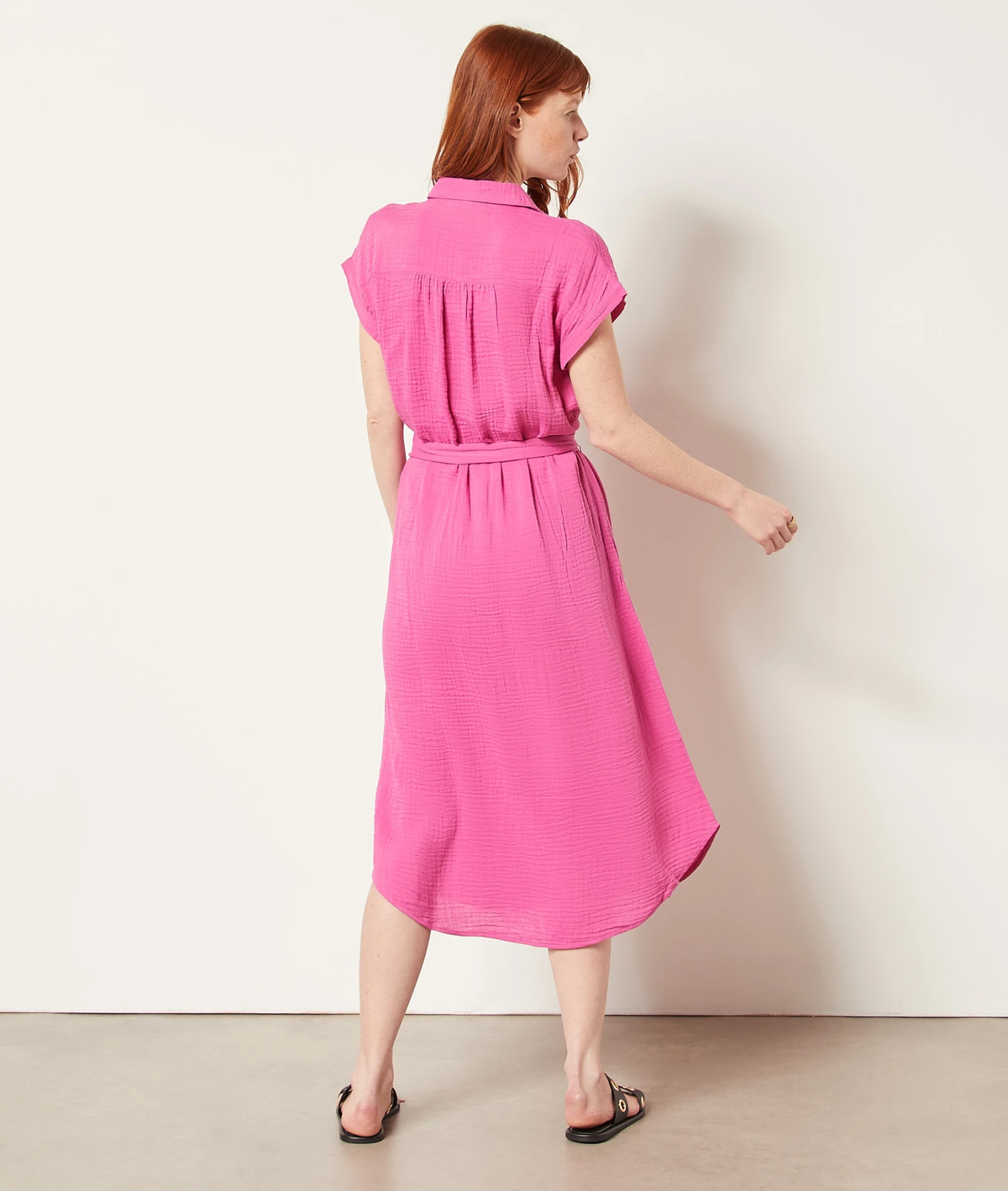 Langes Kleid Mit Bindegürtel ORCHIDEE 2 Langes Kleid Mit Bindegürtel ORCHIDEE – Bild 2