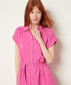 Langes Kleid Mit Bindegürtel ORCHIDEE 9 Langes Kleid Mit Bindegürtel ORCHIDEE -Etam Verkäufe 653996809 c