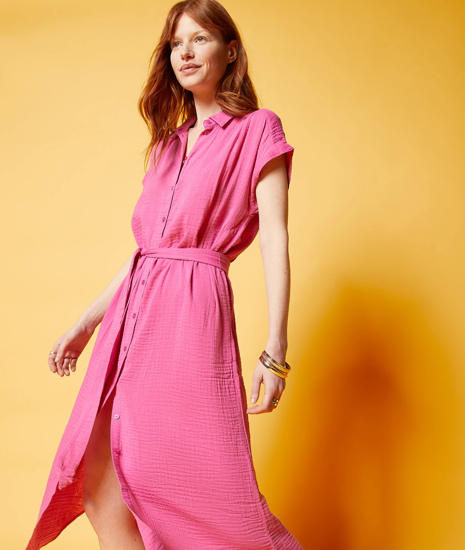 Langes Kleid Mit Bindegürtel ORCHIDEE 1 Langes Kleid Mit Bindegürtel ORCHIDEE