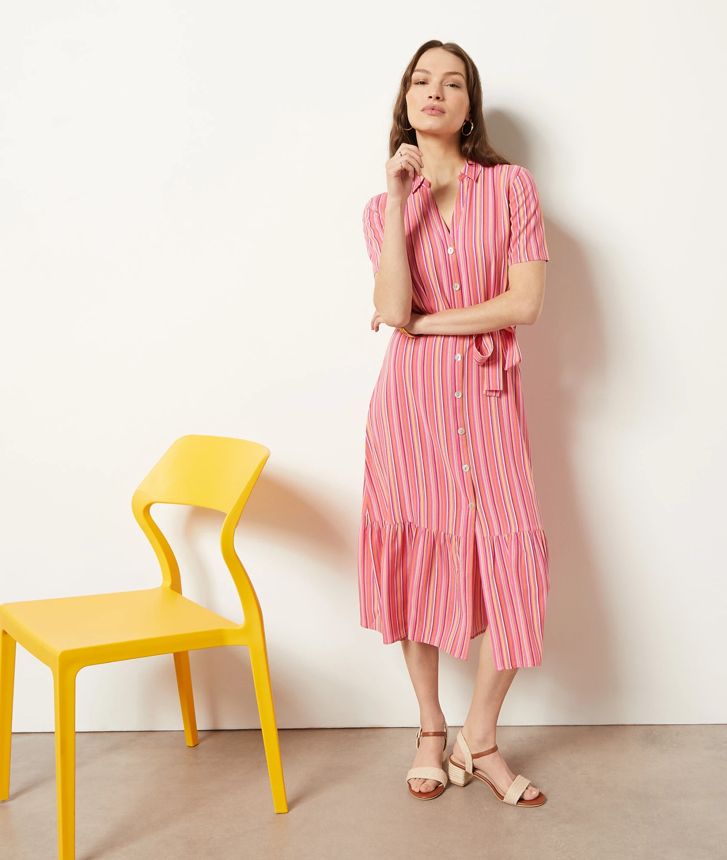 Langes Kleid Mit Print ROSA 3 Langes Kleid Mit Print ROSA – Bild 3