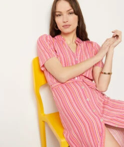 Langes Kleid Mit Print ROSA 9 Langes Kleid Mit Print ROSA -Etam Verkäufe 653997970 c