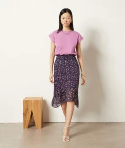 T-Shirt Mit Rundem Ausschnitt, 100 % Baumwolle FLIEDER -Etam Verkäufe 654000110 c