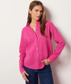 Hemdbluse Aus Leinenmischgewebe FUCHSIA 9 Hemdbluse Aus Leinenmischgewebe FUCHSIA -Etam Verkäufe 654003172 c