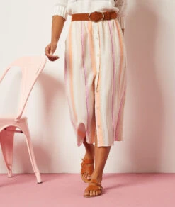 Solo Langer Rock Aus Leinenmischgewebe KORALLE -Etam Verkäufe 654004063 6