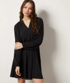 Kleid Mit Bindegürtel SCHWARZ -Etam Verkäufe 654005305 6