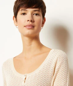 Langes Kleid Aus Durchbrochenem Strick ECRU -Etam Verkäufe 654005880 b