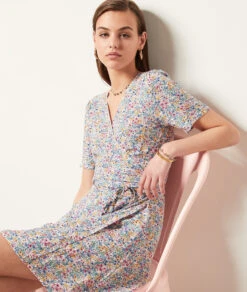 Rock Mit Floralem Print BLAU GRÜN