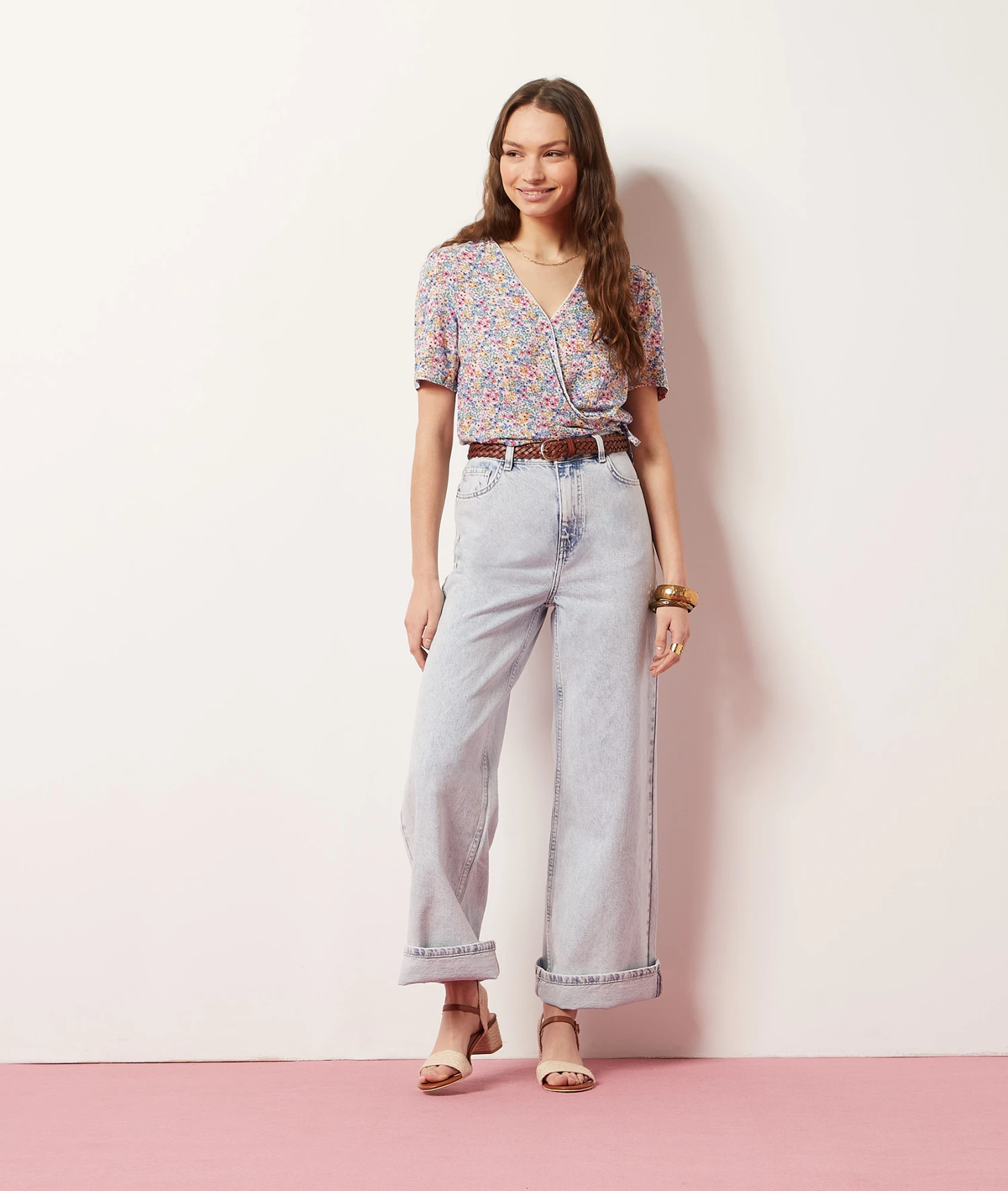 T-Shirt In Wickelform BLAU GRÜN 3 T-Shirt In Wickelform BLAU GRÜN – Bild 3