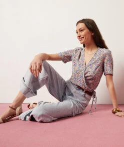 T-Shirt In Wickelform BLAU GRÜN 9 T-Shirt In Wickelform BLAU GRÜN -Etam Verkäufe 654006436 c