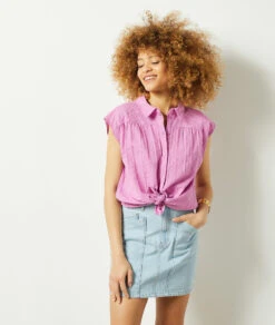 Plissierte Hemdbluse PARMA -Etam Verkäufe 654009310 c