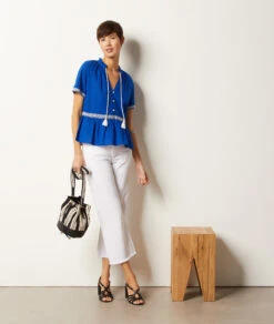 Bluse Mit Stickereien, 100 % Baumwolle KÖNIGSBLAU -Etam Verkäufe 654009723 6