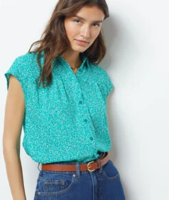 Costa Hemdbluse Mit Kurzen Ärmeln GRÜN