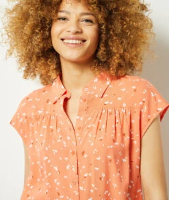 Costa Hemd Mit Kurzen Ärmeln Und Print TERRACOTTA 8 Costa Hemd Mit Kurzen Ärmeln Und Print TERRACOTTA -Etam Verkäufe 654011964 b