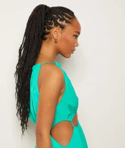 Langes, Asymmetrisches Kleid SMARAGDGRÜN -Etam Verkäufe 654012643 b