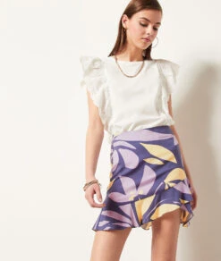 Kurzer Rock Mit Print LILA