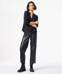 Bluse Mit Jacquard-Details SCHWARZ 7 Bluse Mit Jacquard-Details SCHWARZ -Etam Verkäufe 654013505 6