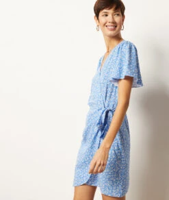 Costa Wickelkleid Mit Print BLAU