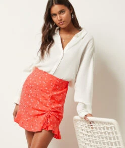 Rock Mit Print Und Volants TERRACOTTA -Etam Verkäufe 654014464 c