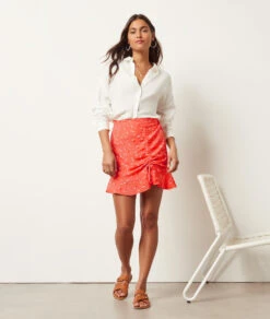 Rock Mit Print Und Volants TERRACOTTA