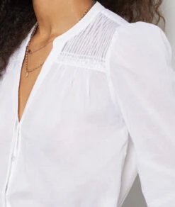 Hemd Mit Kurzen Ärmeln 100 % Baumwolle WEIß -Etam Verkäufe 654015201 b