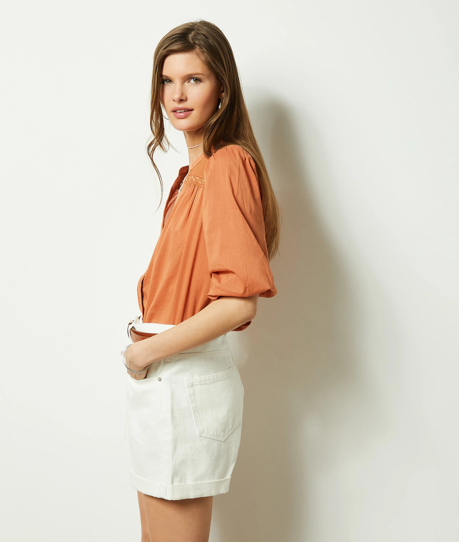 Hemdbluse Aus 100 % Baumwolle HENNA 5 Hemdbluse Aus 100 % Baumwolle HENNA – Bild 5