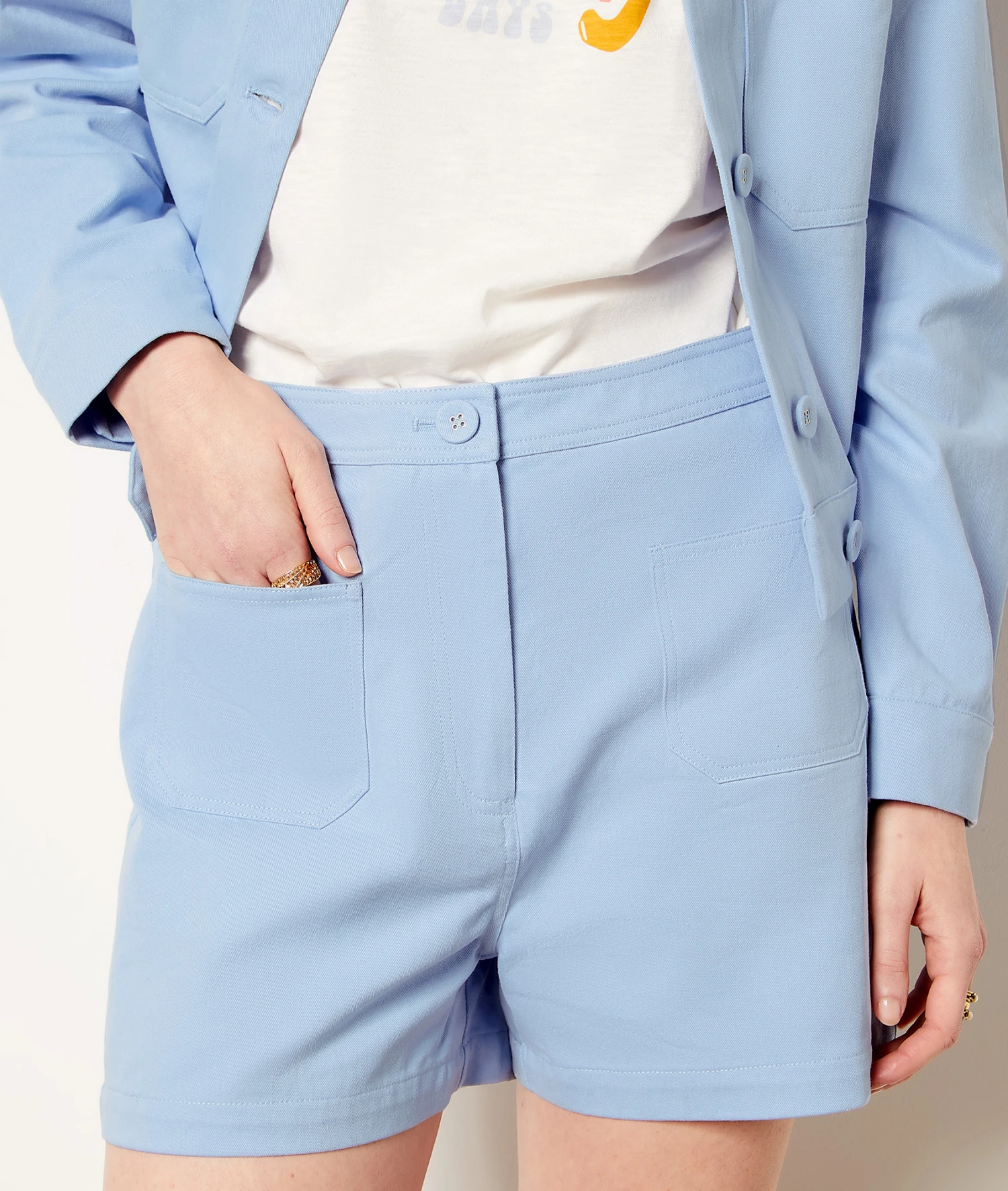 Swan Shorts Mit Hoher Taille, 100 % Baumwolle BLAU 4 Swan Shorts Mit Hoher Taille, 100 % Baumwolle BLAU – Bild 4