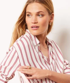 Gestreiftes Hemd GRANATROT 8 Gestreiftes Hemd GRANATROT -Etam Verkäufe 654017075 b