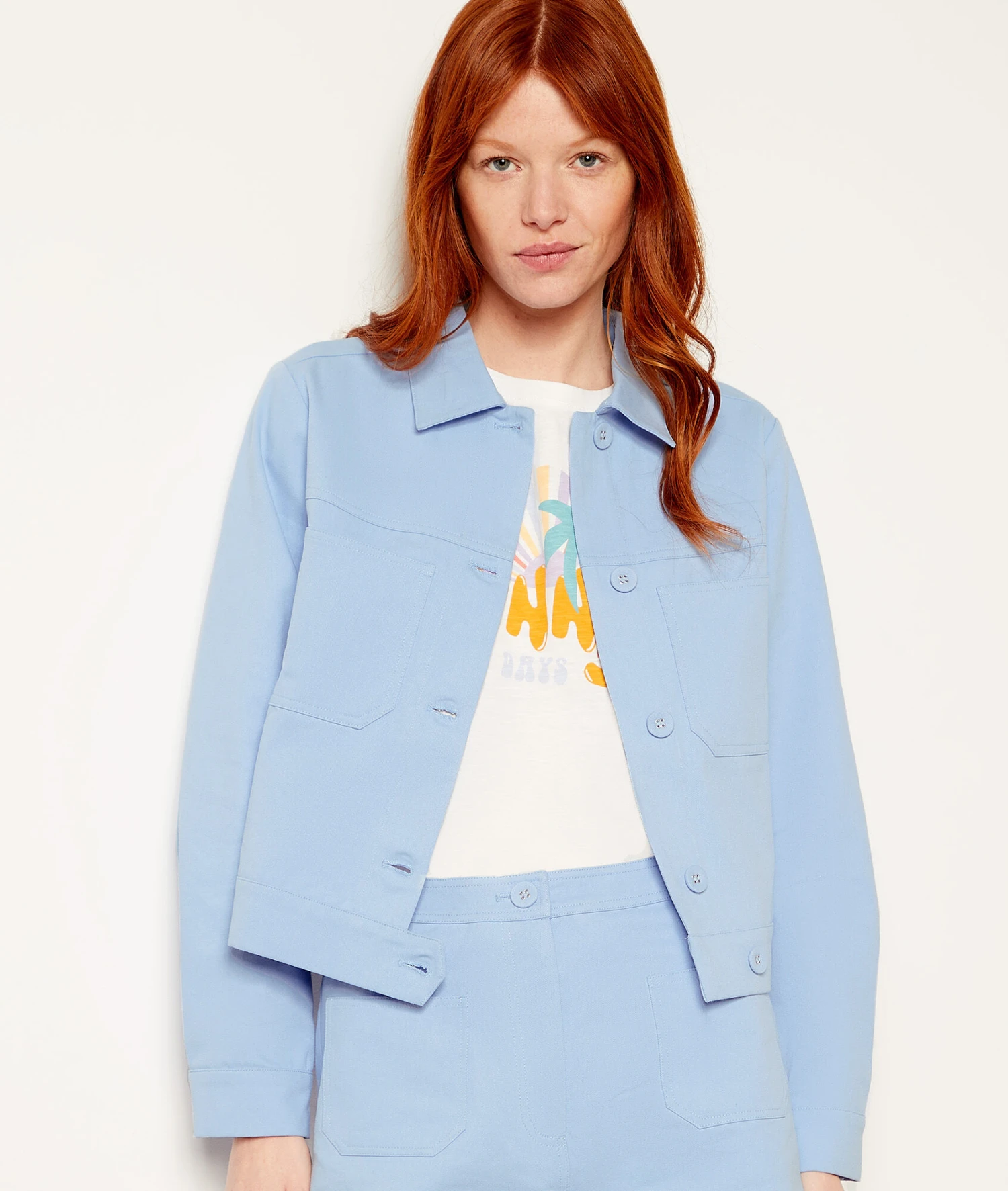 Swan Jacke Aus 100 % Baumwolle BLAU 5 Swan Jacke Aus 100 % Baumwolle BLAU – Bild 5