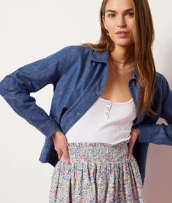 Jacke Aus 100 % Baumwolle MARINEBLAU 7 Jacke Aus 100 % Baumwolle MARINEBLAU -Etam Verkäufe 654020825 c