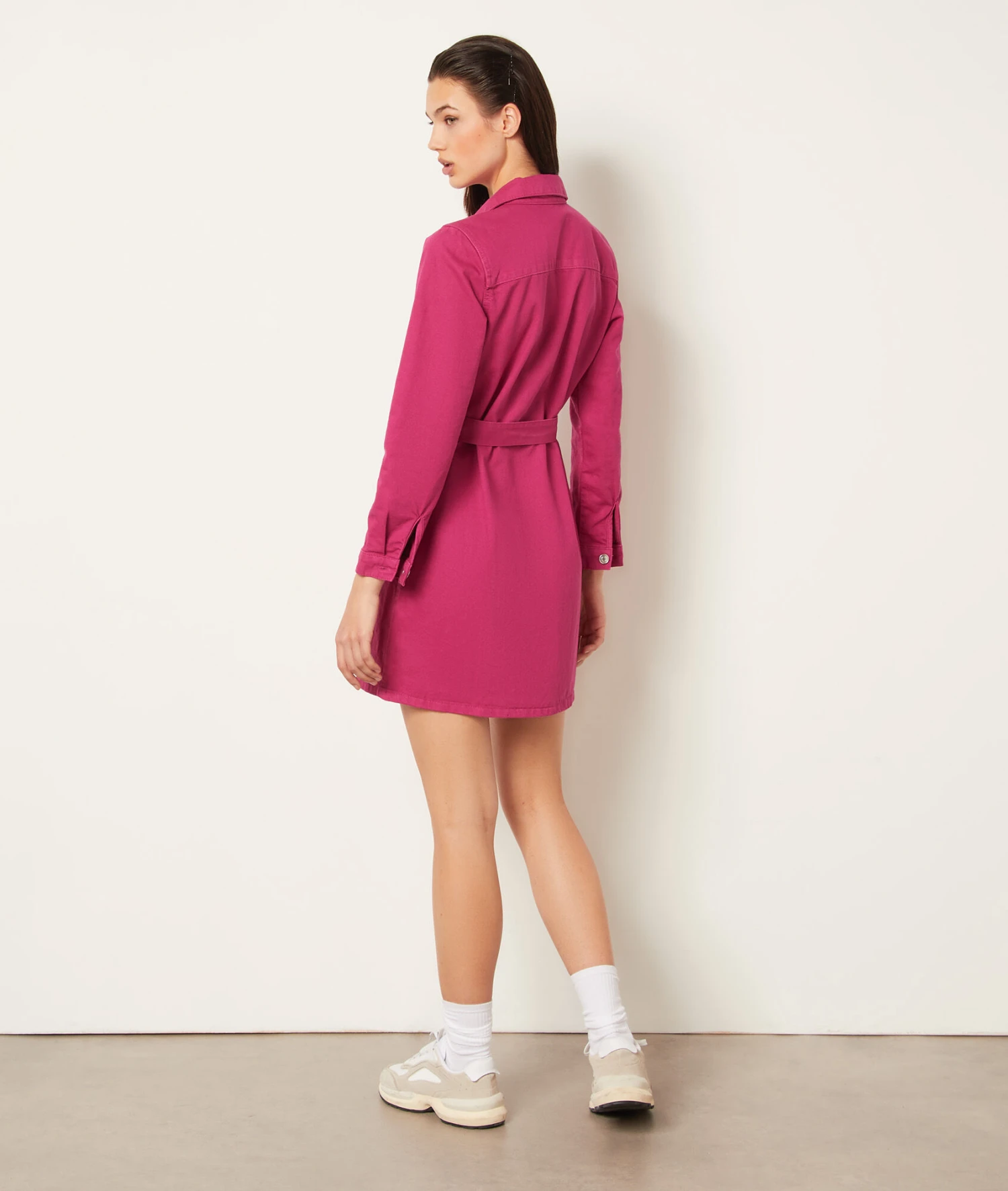 Jeanskleid Zum Binden FUCHSIA 2 Jeanskleid Zum Binden FUCHSIA – Bild 2