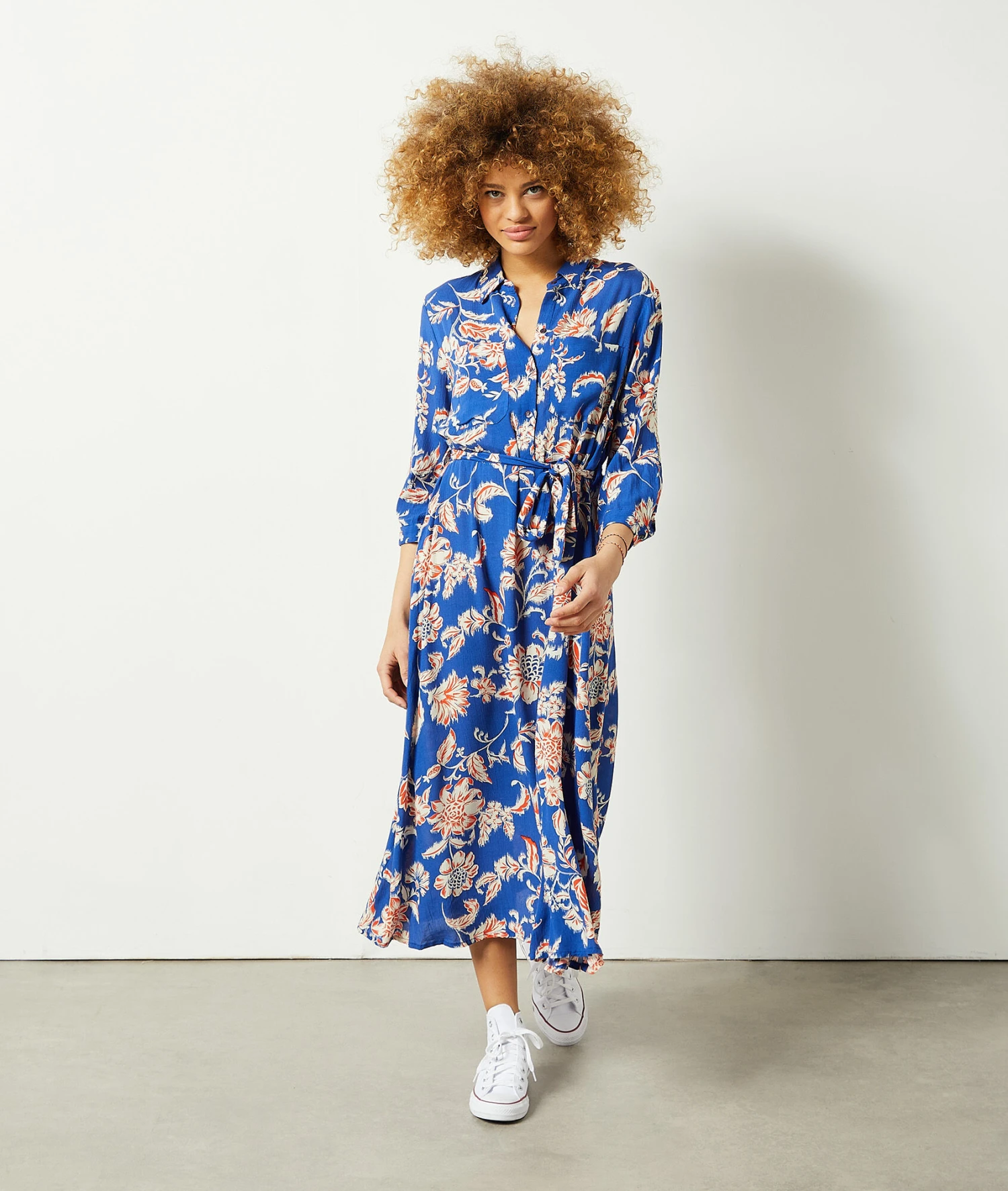 Langes Kleid Mit Print ORANGE 2 Langes Kleid Mit Print ORANGE – Bild 2