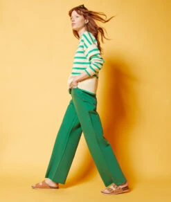 Weit Geschnittene Jeans, 100 % Baumwolle GRÜN