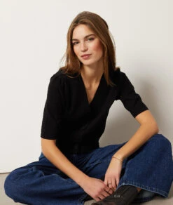 Weste Mit Kurzen Ärmeln SCHWARZ