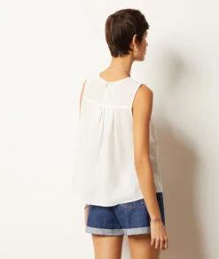 Top Mit Stickereien, 100 % Baumwolle WEIß 6 Top Mit Stickereien, 100 % Baumwolle WEIß -Etam Verkäufe 654027501 a