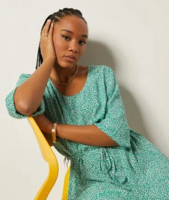 Fließendes Kleid Mit Print SMARAGDGRÜN -Etam Verkäufe 654028736 c