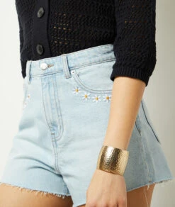 Clover Shorts Aus Jeansstoff Mit Stickereien HIMMELBLAU -Etam Verkäufe 654032220 b