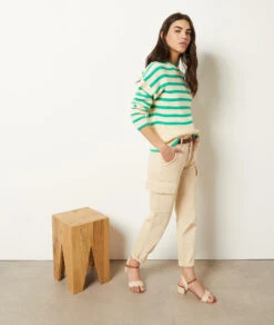 Gestreifter Pullover Aus Strick NILGRÜN