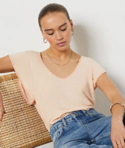 T-Shirt Mit Kurzen Ärmeln LACHS -Etam Verkäufe 654037160 c